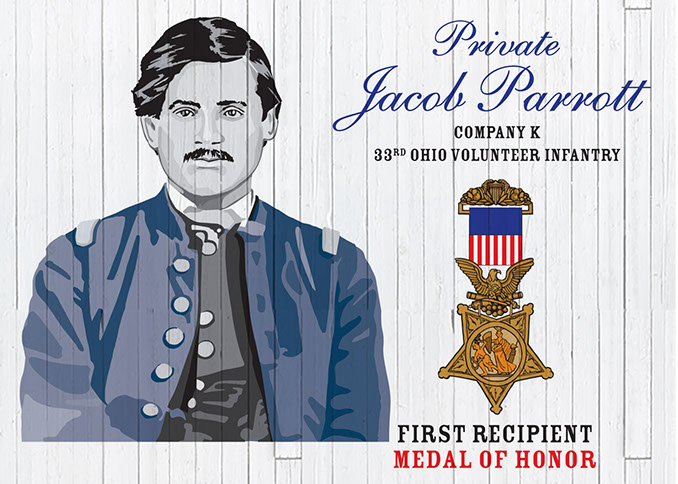 Private Jacob Parrott, Company K, 33rd Ohio Volunteer Infantry. First Recipient, Medal of Honor.